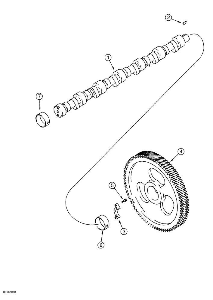 Схема запчастей Case 1150G - (2-037A) - CAMSHAFT, 6T-590 EMISSIONS CERTIFIED ENGINE, JJG0218023 AND JJG0218479 AND AFTER (01) - ENGINE