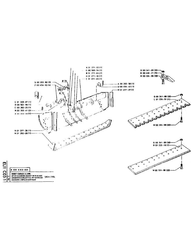 Схема запчастей Case LC80 - (130) - DITCH CLEANING BUCKET WITH BLADE 