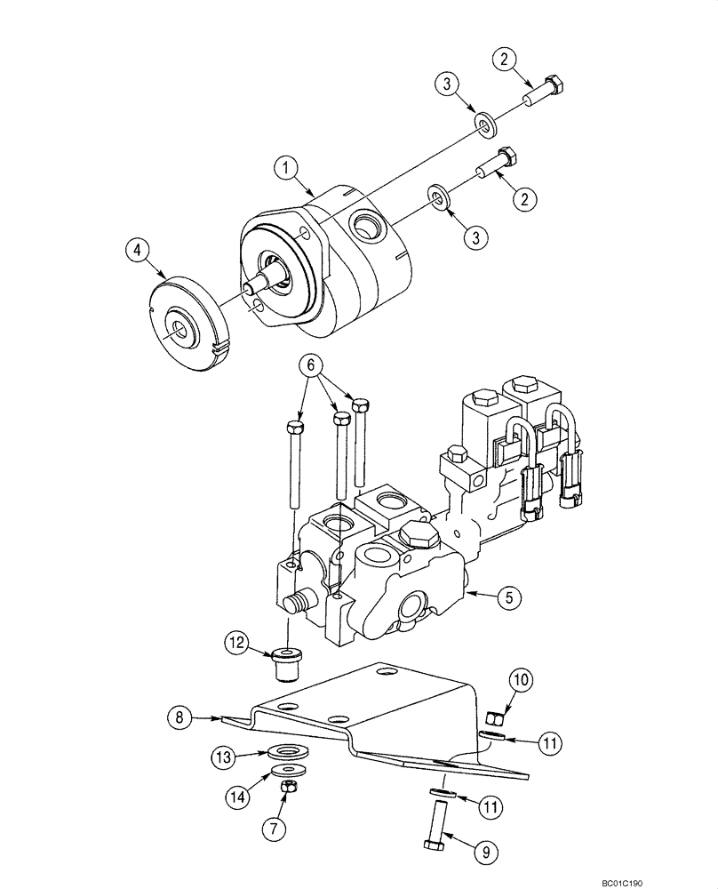 Схема запчастей Case 60XT - (08-24) - HYDRAULICS, ATTACHMENT - HIGH FLOW, GEAR (08) - HYDRAULICS