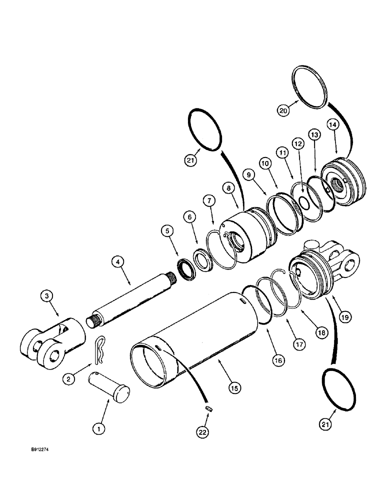 Схема запчастей Case 860 - (8-068) - BACKFILL BLADE LIFT AND REEL CARRIER LIFT CYLINDERS - 101644A1 (08) - HYDRAULICS