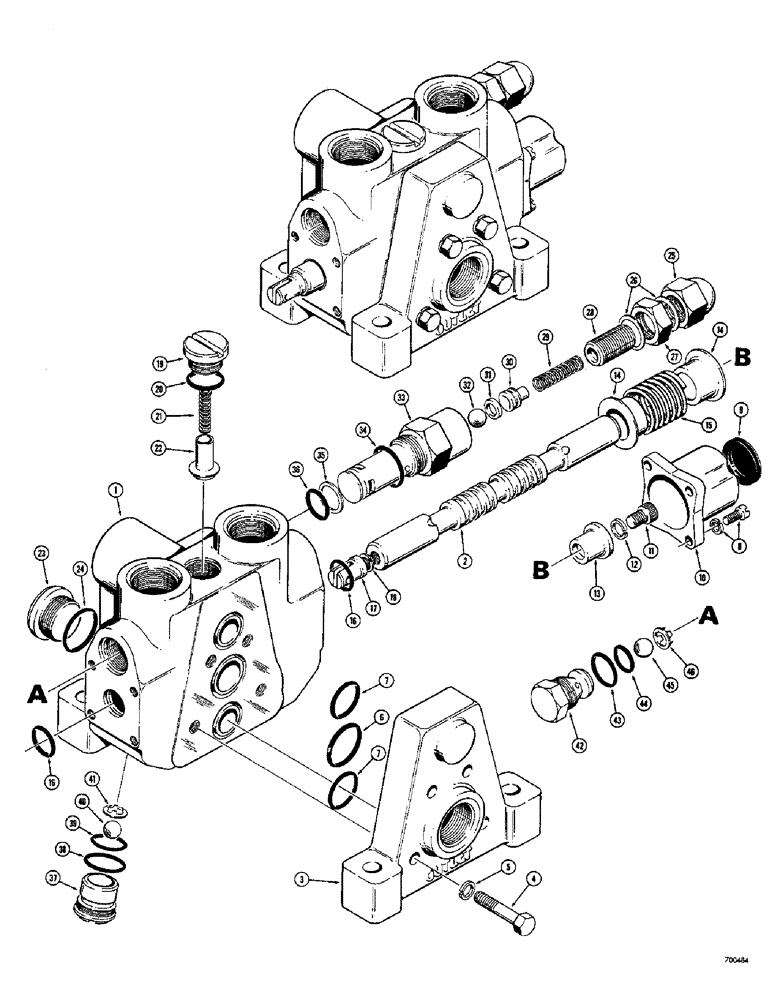 Схема запчастей Case 400C - (244) - D50985 DECKING BLADE CONTROL VALVE (08) - HYDRAULICS