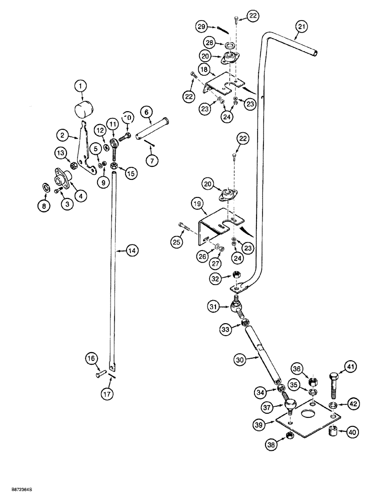 Схема запчастей Case 760 - (05-004) - REAR STEERING CONTROLS, MDLS W/O ELEC. STEERING, VALVE ACTUATING ROD (ITEM 14) HAS FEMALE THREADS (41) - STEERING