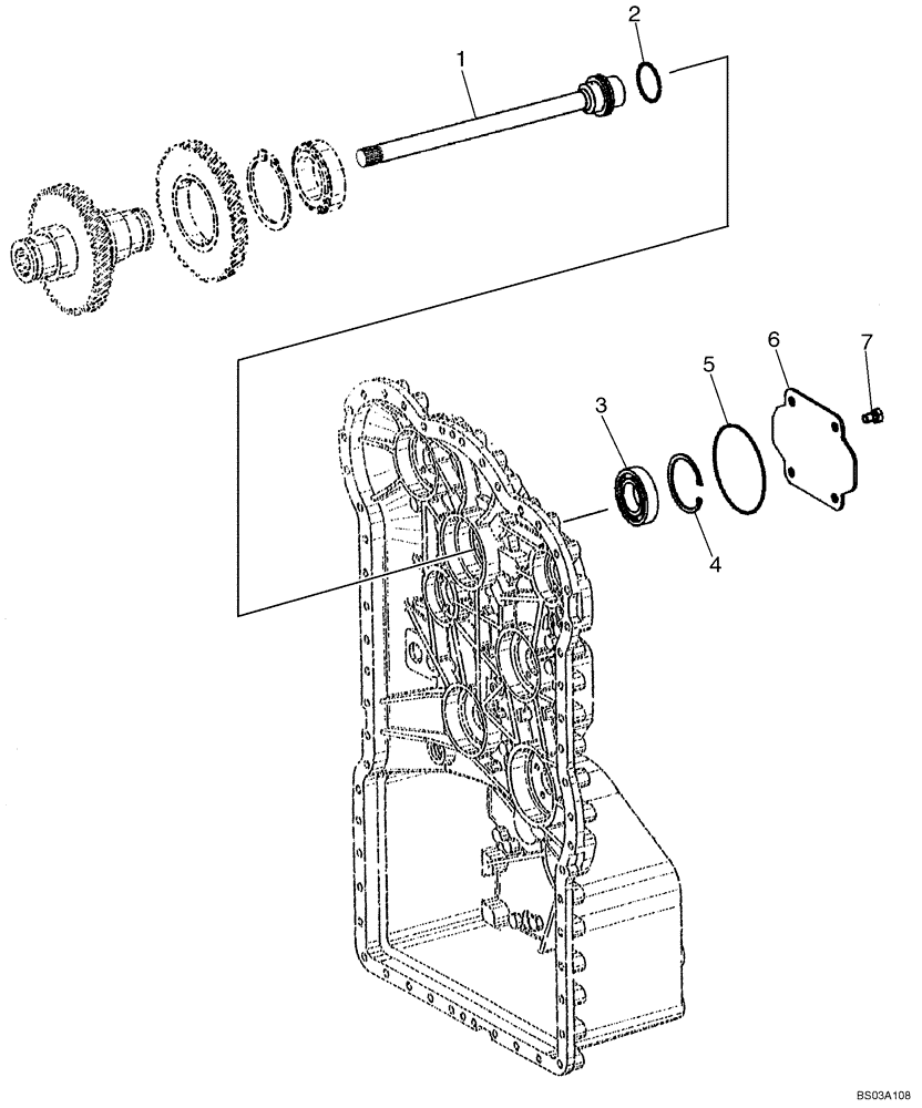 Схема запчастей Case 721E - (06-14) - TRANSMISSION - POWER TAKE OFF - PRIOR TO P.I.N. N8F203816 (06) - POWER TRAIN