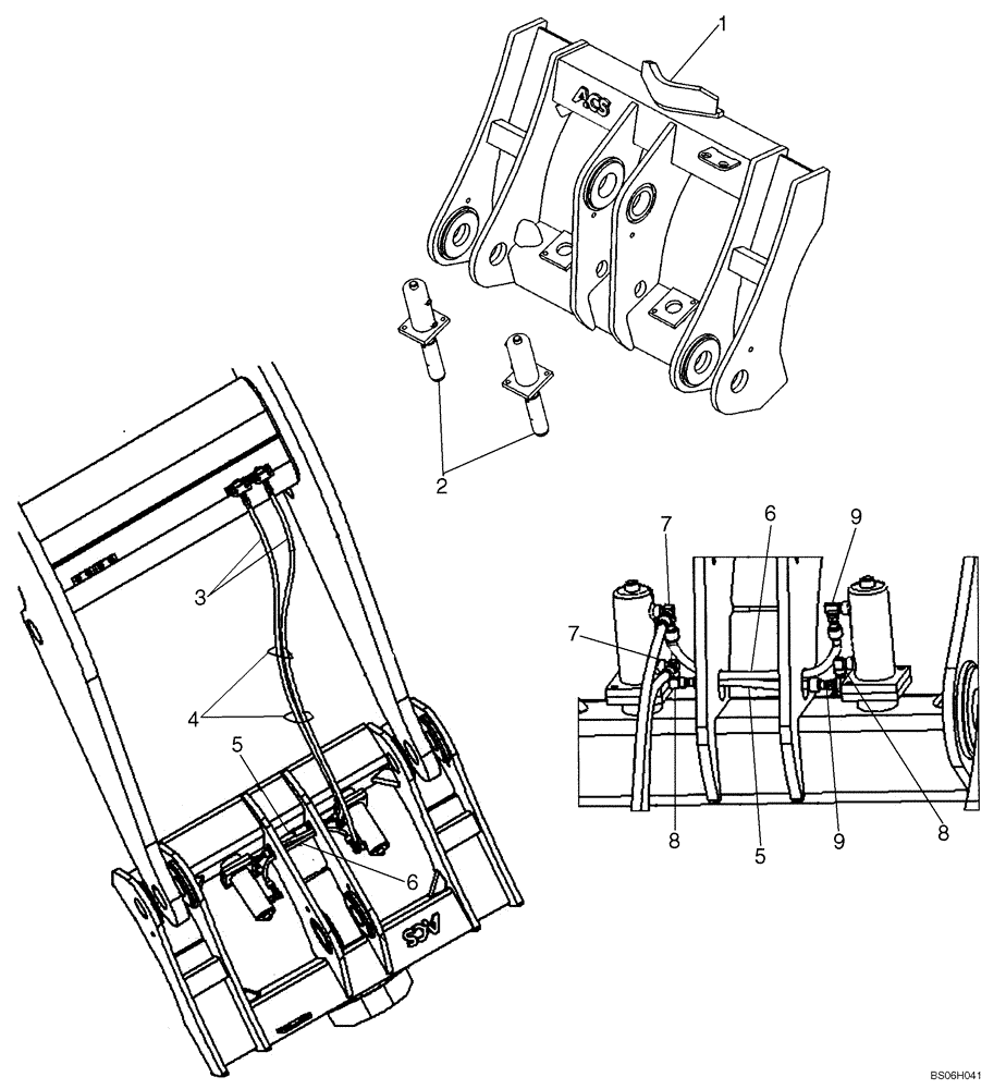 Схема запчастей Case 821E - (09-09) - COUPLER, HYDRAULIC - Z-BAR -  ACS (09) - CHASSIS