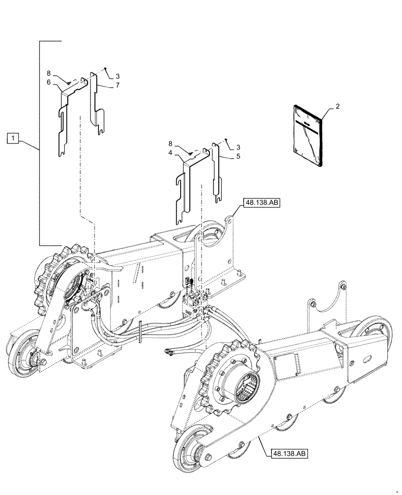 Схема запчастей Case TR310 - (88.100.48[01]) - DIA KIT, TRACK ASSY COVERS, MEDIUM FRAME (88) - ACCESSORIES