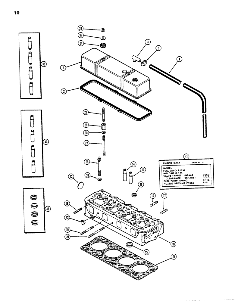 Схема запчастей Case DH5 - (10) - CYLINDER HEAD AND COVER (10) - ENGINE