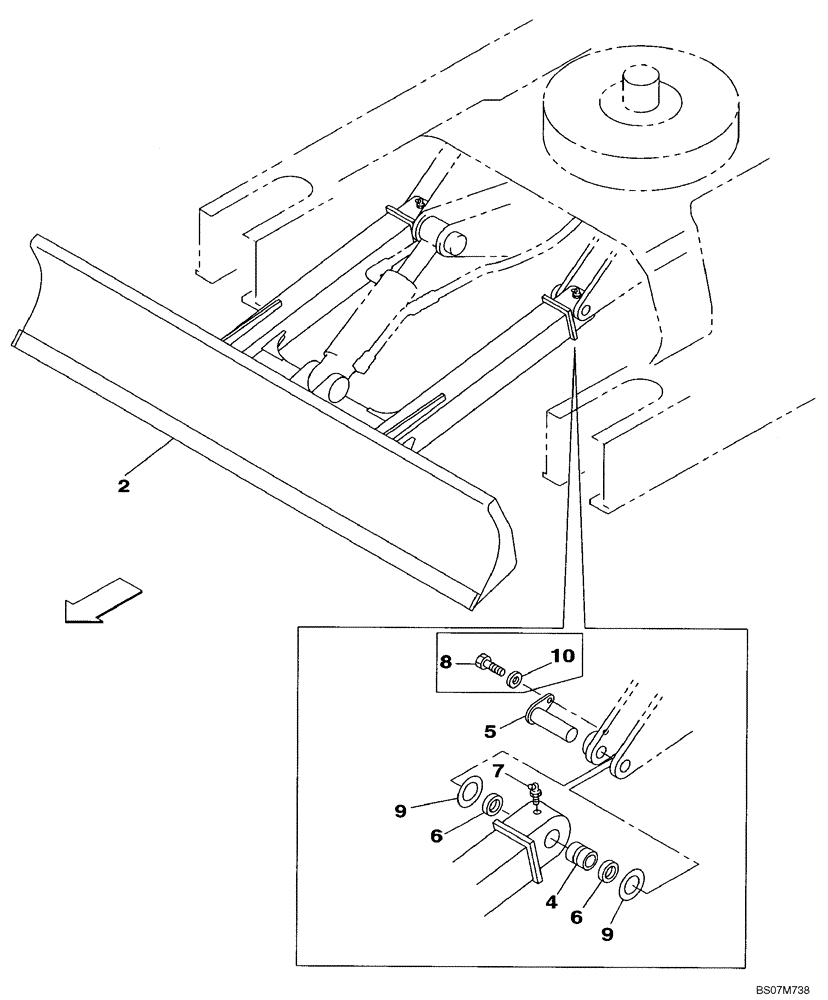 Схема запчастей Case CX75SR - (09-10) - DOZER BLADE (09) - CHASSIS/ATTACHMENTS