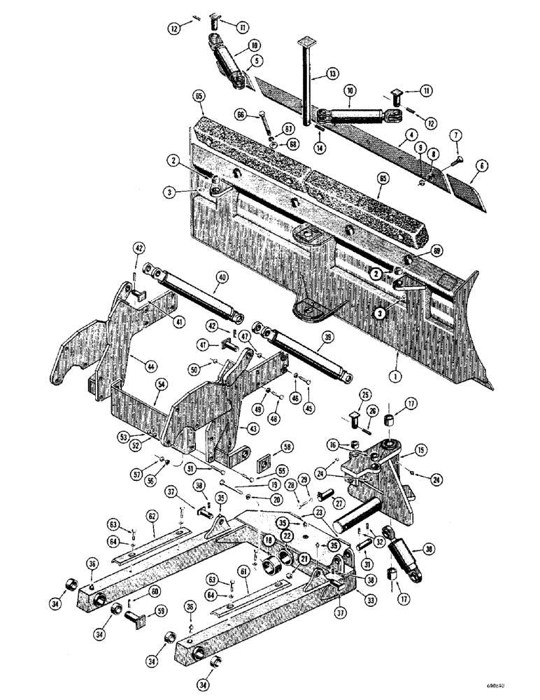 Схема запчастей Case 310G - (232) - POWER ANGLE-TILT DOZER (05) - UPPERSTRUCTURE CHASSIS