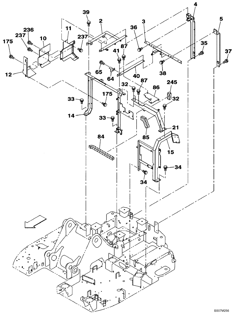 Схема запчастей Case CX135SR - (09-11) - FRAMES, COVERS (09) - CHASSIS/ATTACHMENTS