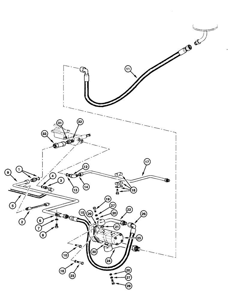 Схема запчастей Case 885 - (08.35[00]) - BRAKE AND STEERING - HYDRAULIC CIRCUIT (08) - HYDRAULICS