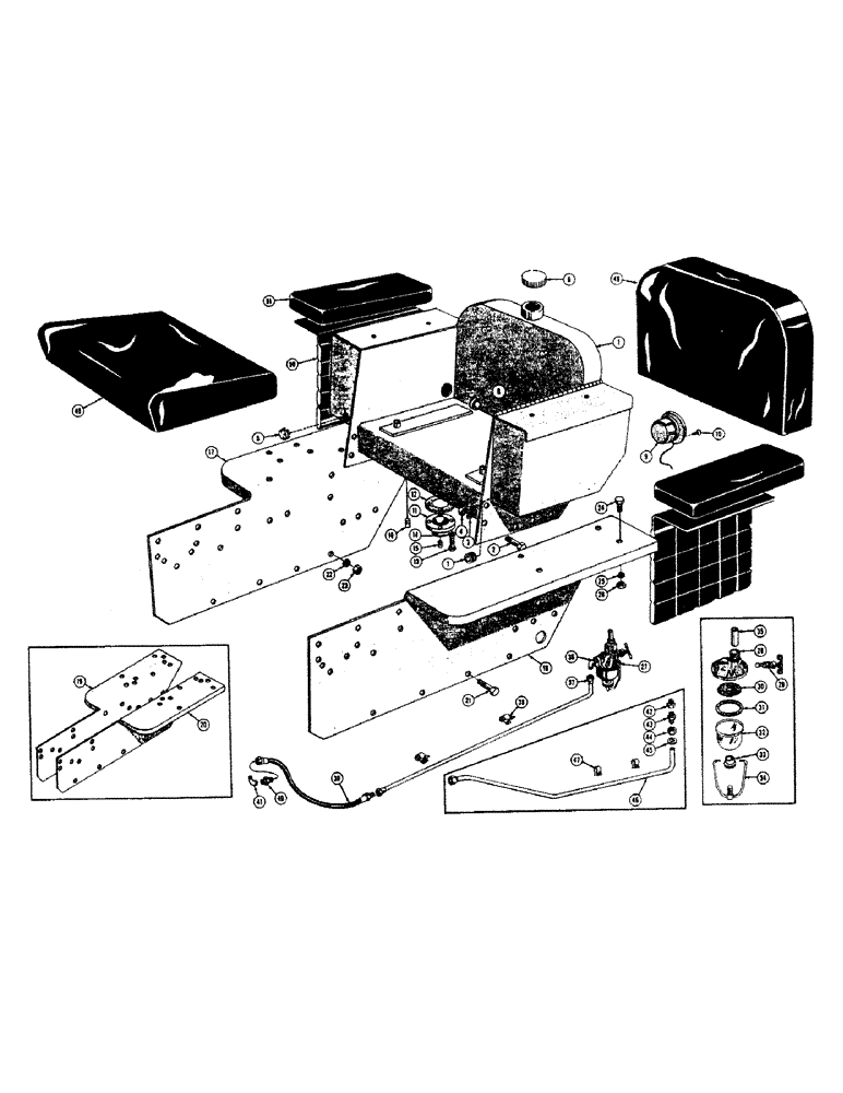 Схема запчастей Case 520 - (060) - FENDERS, FUEL TANK, SEAT, AND CUSHIONS (05) - UPPERSTRUCTURE CHASSIS