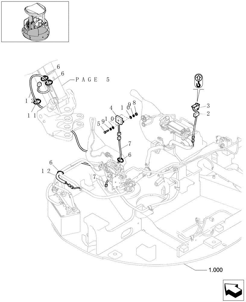 Схема запчастей Case CX22B - (5.0088[07]) - ELECTRIC SYSTEM CHASSIS UPPER (SAFETY VALVE) - 747940070, 747940080 (55) - ELECTRICAL SYSTEMS