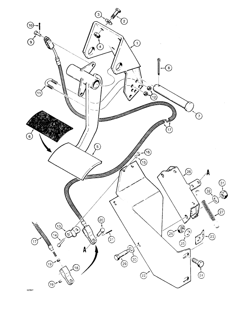 Схема запчастей Case W4 - (114) - BRAKE PEDAL SYSTEM (07) - BRAKES