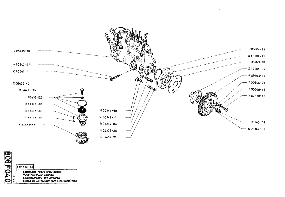 Схема запчастей Case TY45 - (B06 F04.0) - INJECTION PUMP DRIVING (01) - ENGINE