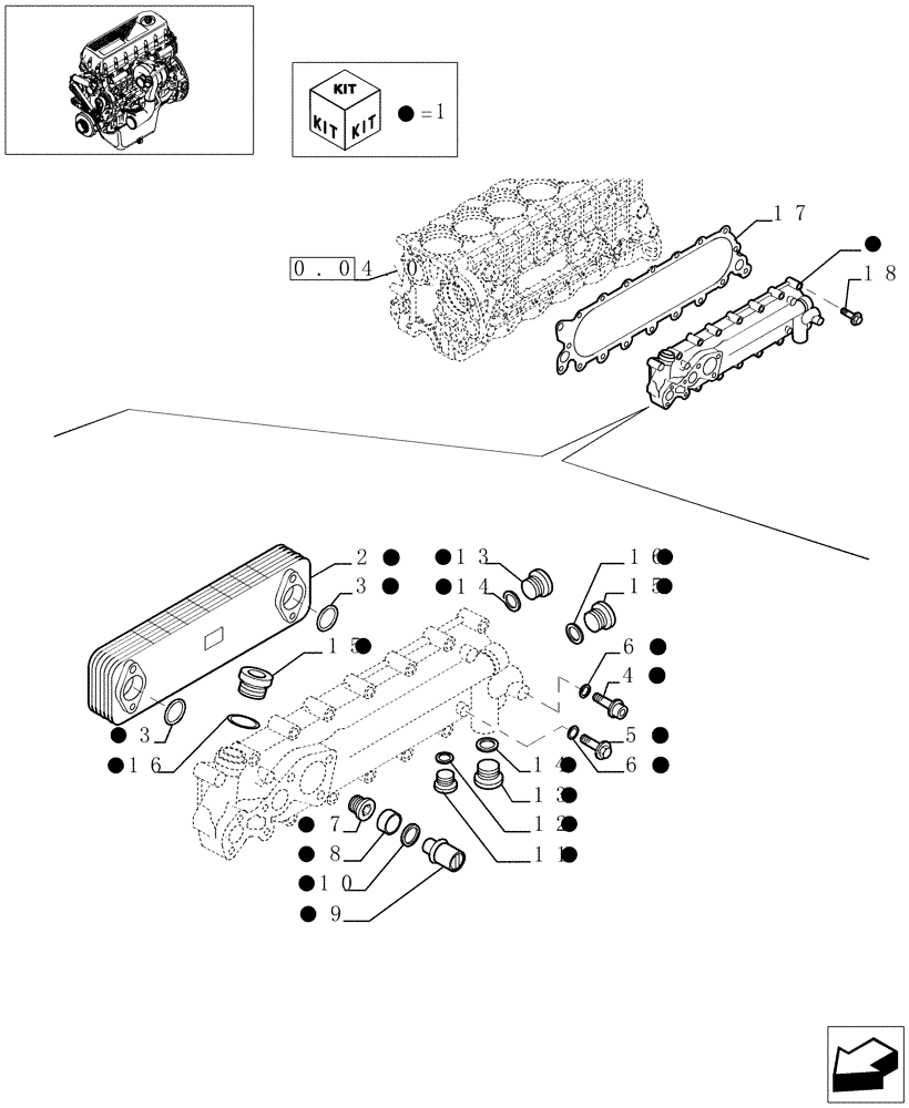 Схема запчастей Case F3AE0684E B006 - (0.31.0[01]) - HEAT EXCHANGER (504053668) 