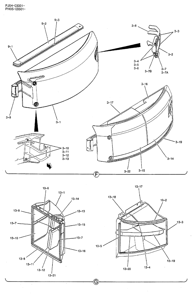 Схема запчастей Case CX50B - (02-084) - GUARD INSTAL (CANOPY) P/N PH22C01136P1 (05) - SUPERSTRUCTURE