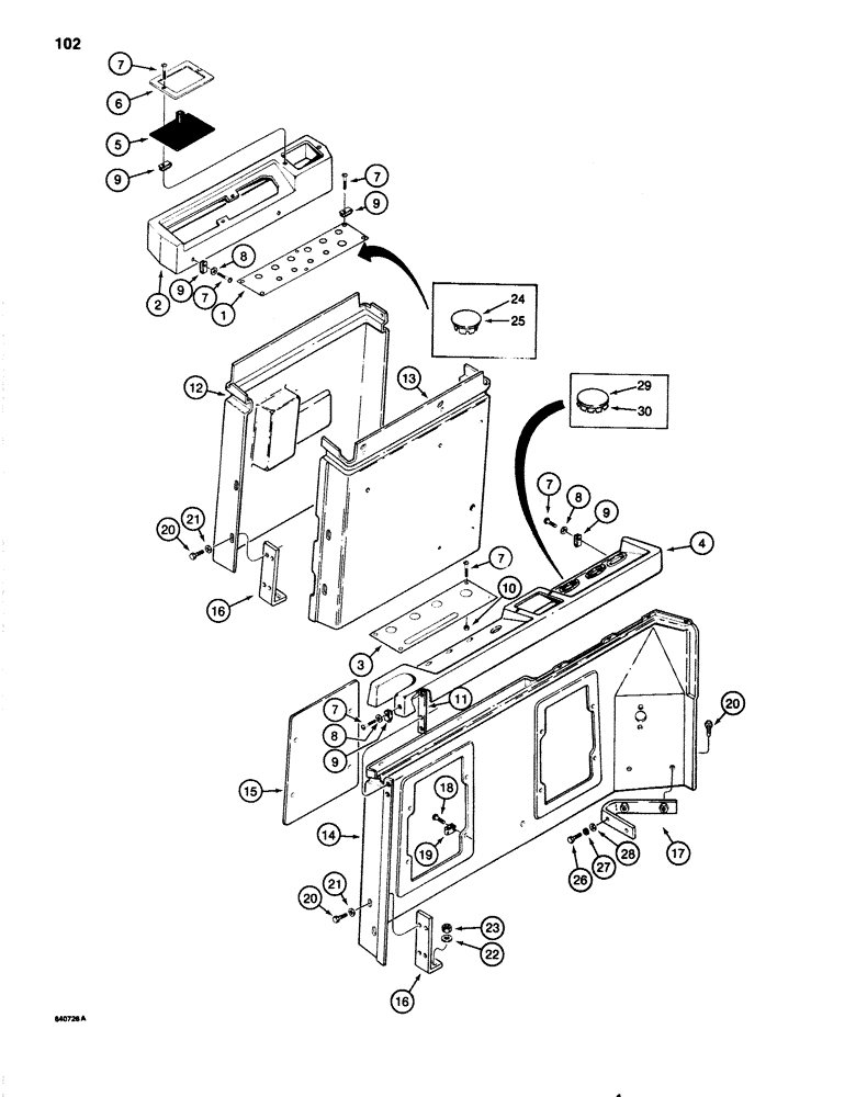 Схема запчастей Case 1080 - (102) - INSTRUMENT PANEL (55) - ELECTRICAL SYSTEMS