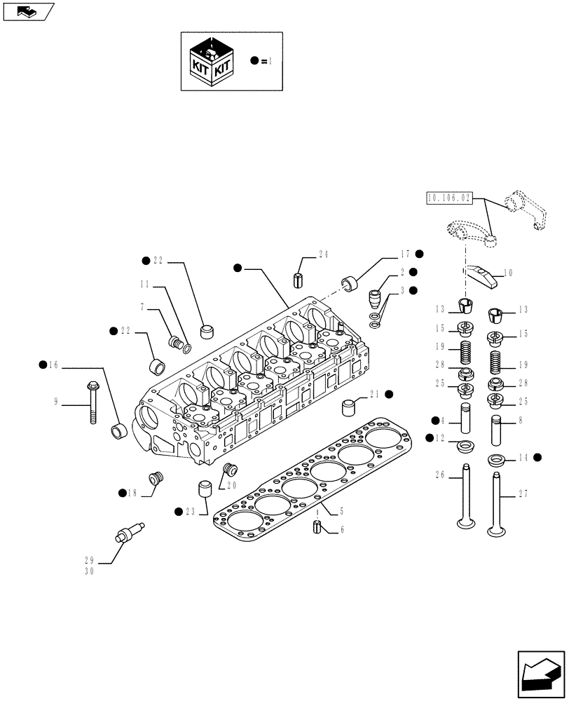 Схема запчастей Case F3AE0684K E910 - (10.101.01) - CYLINDER HEAD & RELATED PARTS - MY11 8120 (10) - ENGINE
