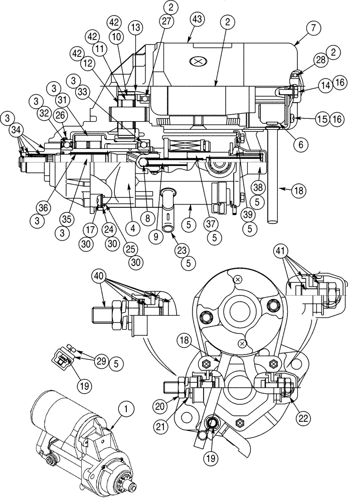 Схема запчастей Case 521D - (04-03) - STARTER (04) - ELECTRICAL SYSTEMS