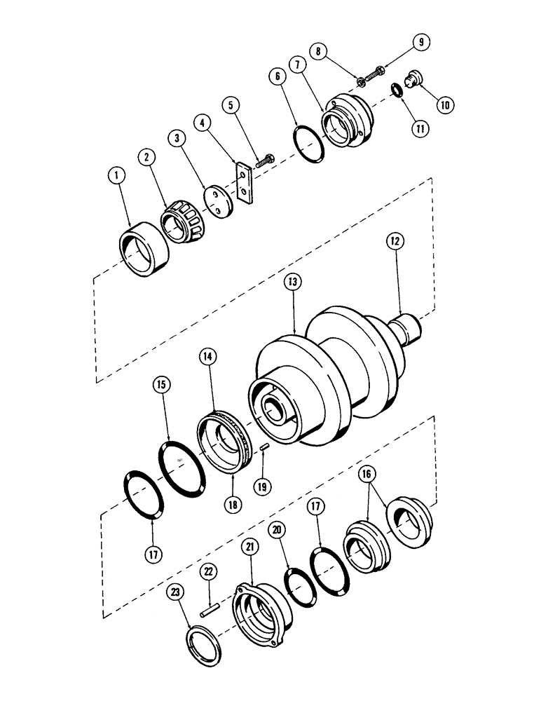 Схема запчастей Case 40 - (060) - DOUBLE FLANGE TRACK ROLLER (48) - TRACKS & TRACK SUSPENSION