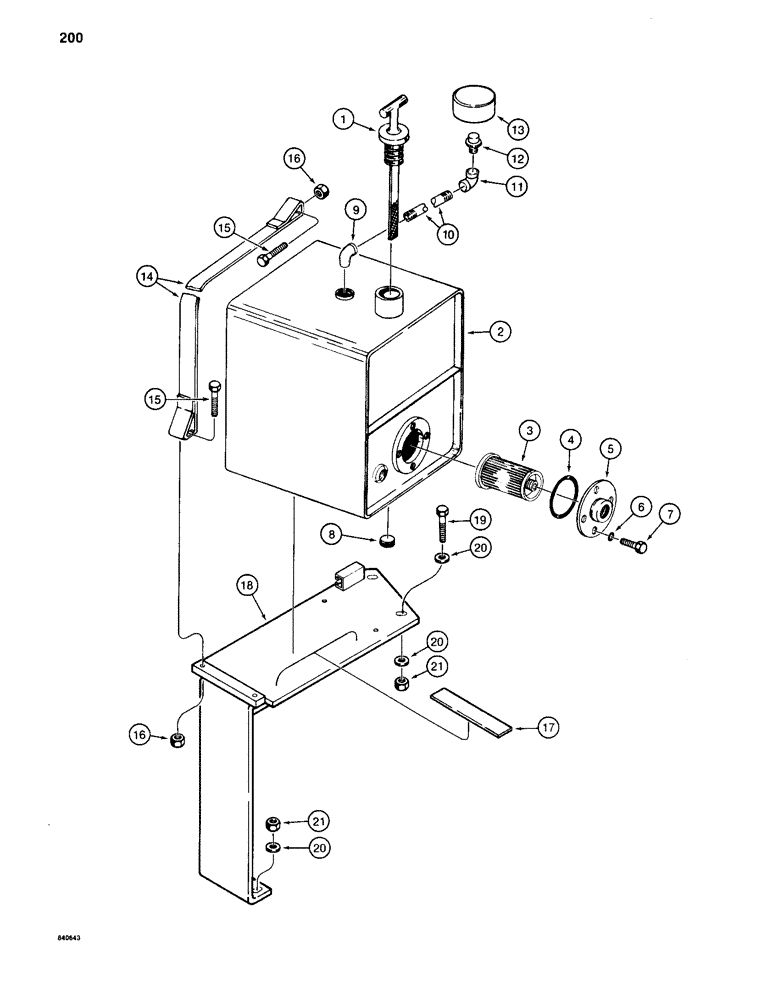 Схема запчастей Case 880C - (200) - HYDRAULIC RESERVOIR (07) - HYDRAULIC SYSTEM