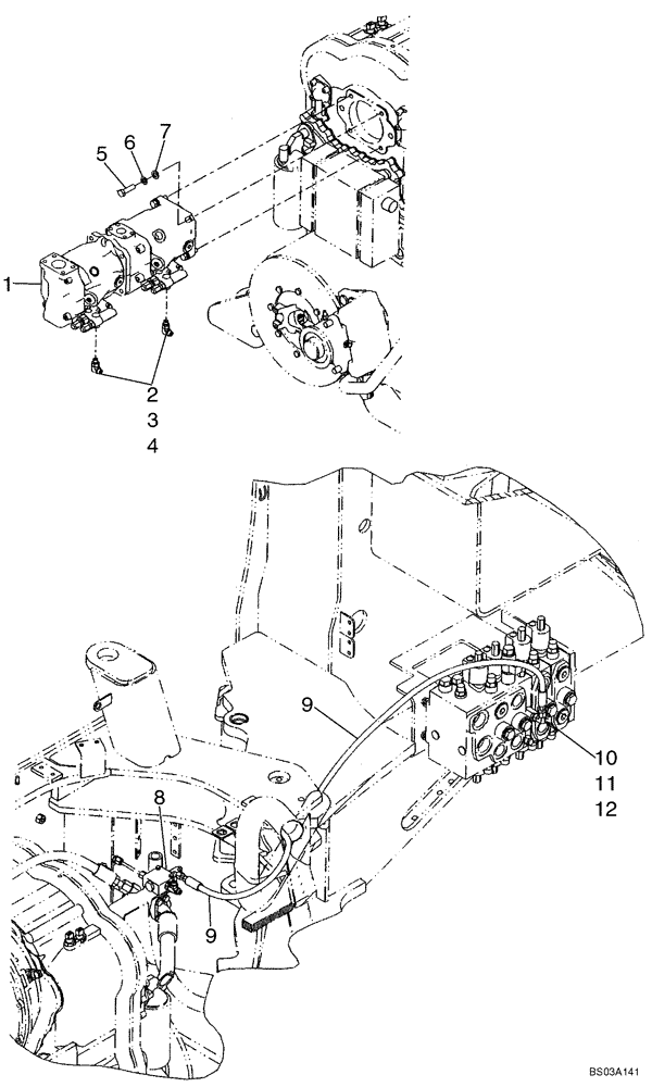 Схема запчастей Case 721D - (08-08A) - HYDRAULIC - HYDRAULIC PUMP (08) - HYDRAULICS