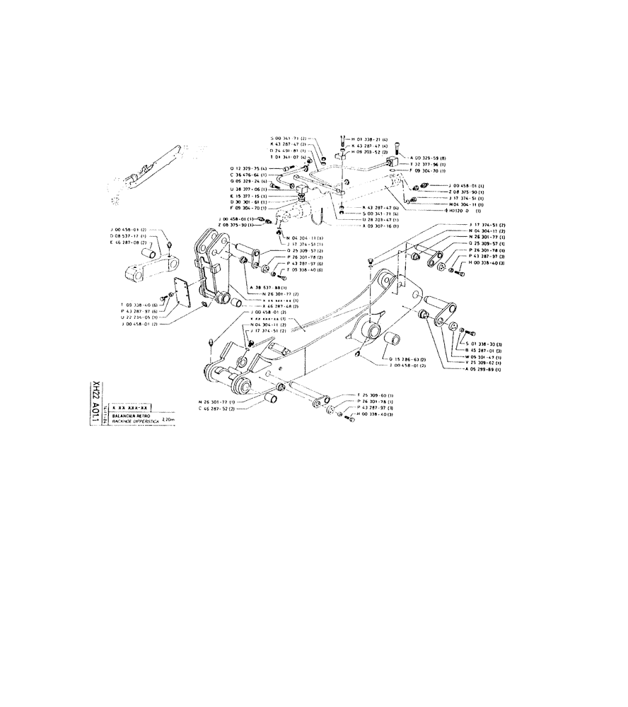 Схема запчастей Case 220 - (278) - BACKHOE DIPPERSTICK (14) - DIPPERSTICKS