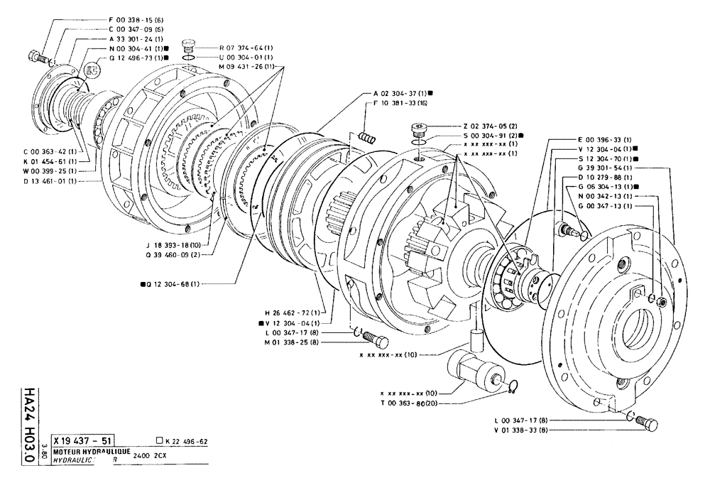 Схема запчастей Case 75C - (HA24 H03.0) - HYDRAULIC MOTOR - 2400 2CX (07) - HYDRAULIC SYSTEM