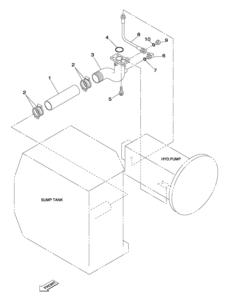 Схема запчастей Case CX350 - (08-013-00[01]) - SUCTION HYDRAULIC CIRCUIT (08) - HYDRAULICS