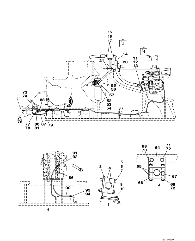 Схема запчастей Case CX800 - (08-41) - HYDRAULICS - SINGLE ACTING CIRCUIT/HAMMER (08) - HYDRAULICS