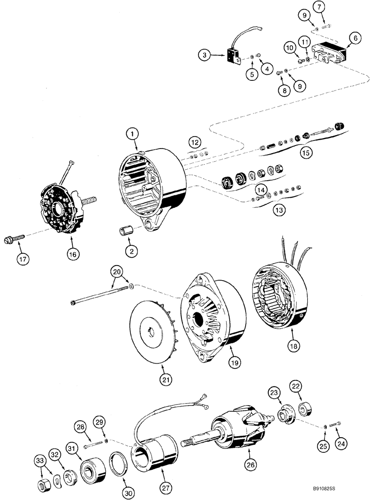 Схема запчастей Case 921C - (04-01) - ALTERNATOR ASSY (Jul 15 2010 11:38AM) (04) - ELECTRICAL SYSTEMS