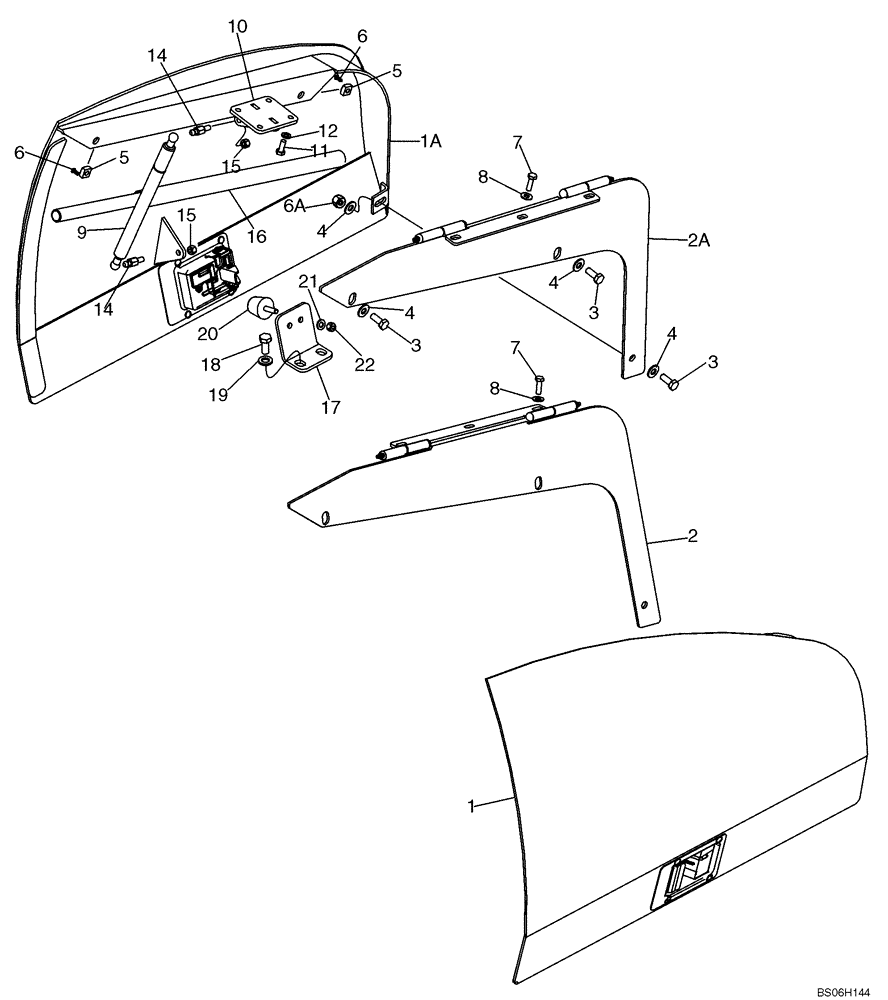 Схема запчастей Case 1150K - (09-11) - DOORS, REAR (09) - CHASSIS/ATTACHMENTS