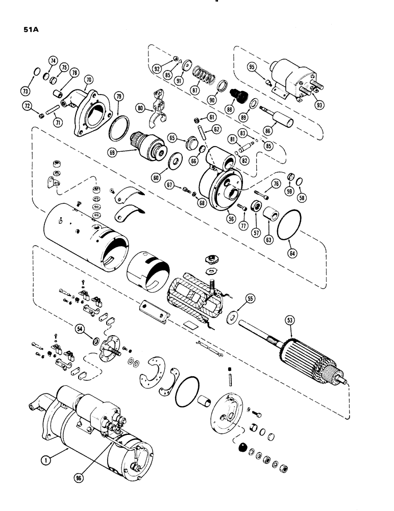 Схема запчастей Case 1150 - (051A) - D42964 STARTER (06) - ELECTRICAL SYSTEMS