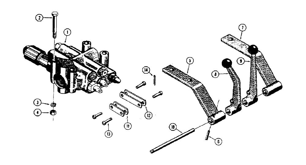 Схема запчастей Case 32S - (052) - D36725 2 SPOOL VALVES AND LEVERS 