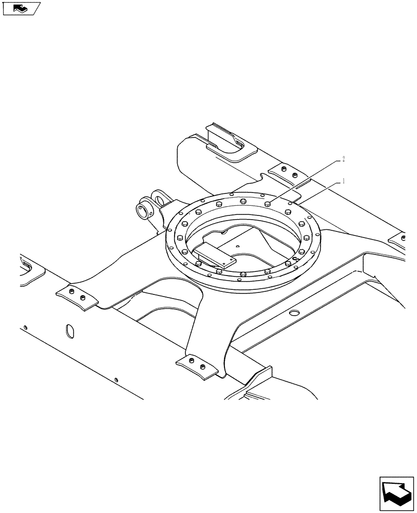 Схема запчастей Case CX27B ASN - (39.103.01) - SLEWING RING ASSY (39) - FRAMES AND BALLASTING