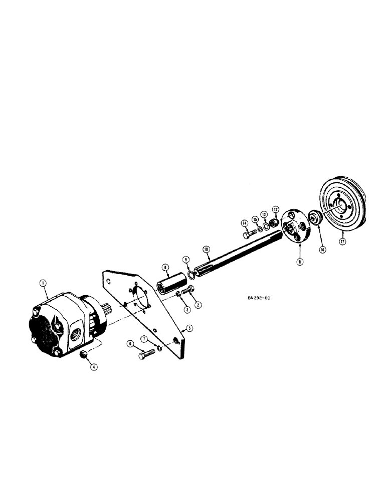 Схема запчастей Case 420BD - (182[A]) - HYDRAULIC PUMP DRIVE 