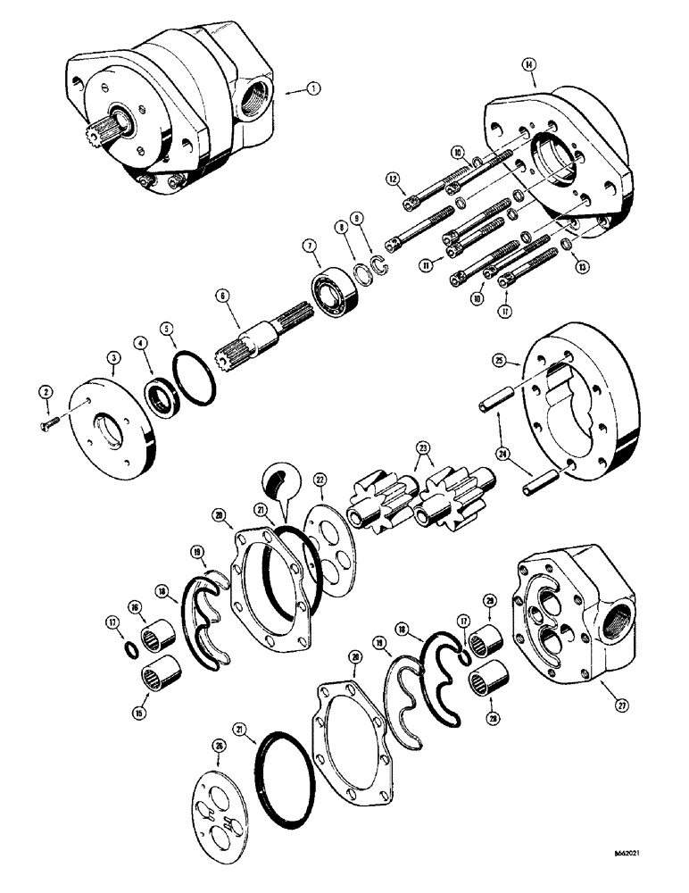 Схема запчастей Case 23 - (068) - D33702 LOADER PUMP 