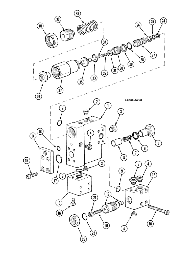 Схема запчастей Case 688C - (8G-114) - BOOM CYLINDERS SAFETY VALVE, (-10663) (07) - HYDRAULIC SYSTEM