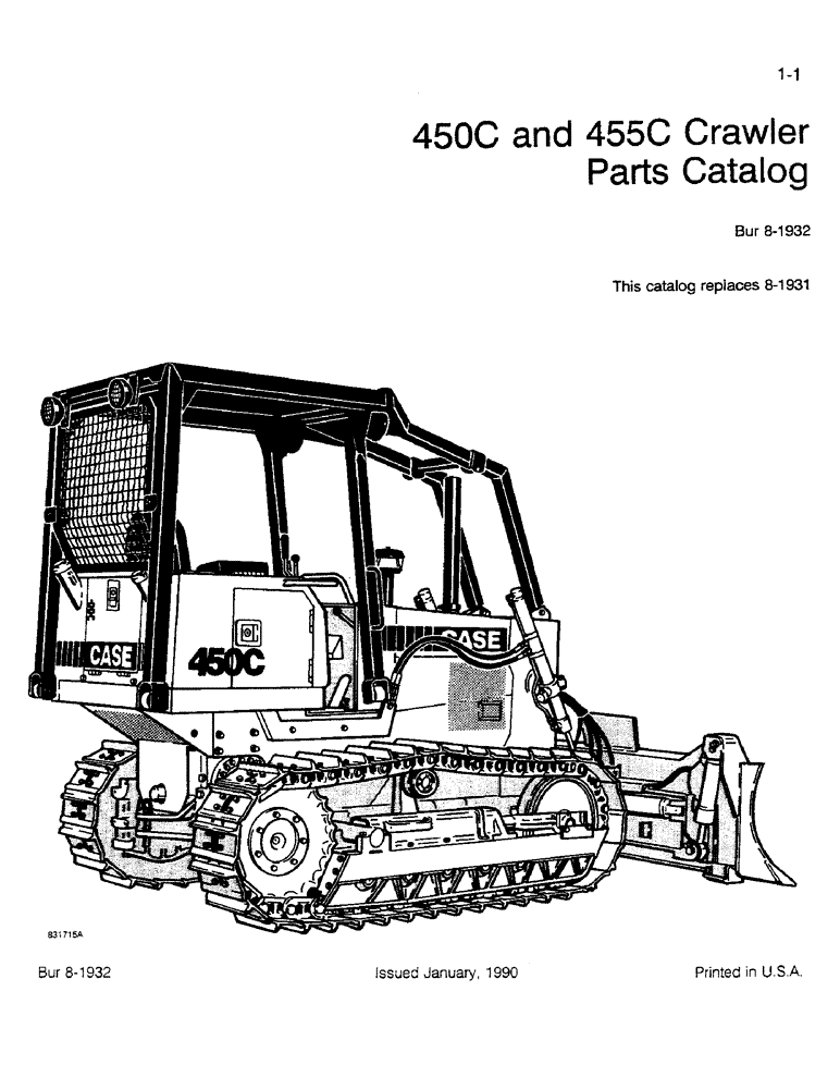 Схема запчастей Case 455C - (1-01) - REVISION RECORD LOG (00) - PICTORIAL INDEX