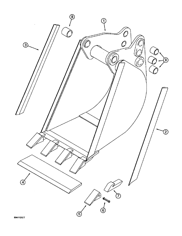 Схема запчастей Case 570LXT - (9-054) - BACKHOE BUCKETS, 457 MM (18 INCH) WIDE, 457 MM (18 INCH) WIDE (09) - CHASSIS/ATTACHMENTS