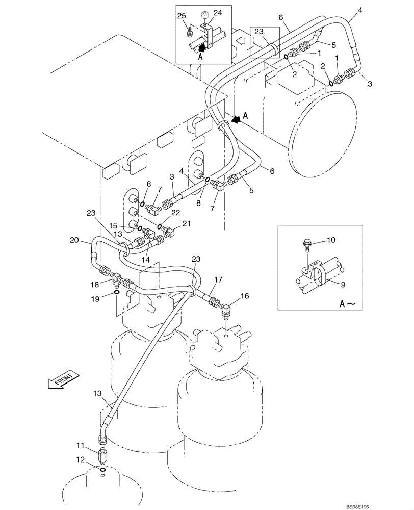 Схема запчастей Case CX700B - (08-07) - HYDRAULICS - DRAIN LINE (08) - HYDRAULICS