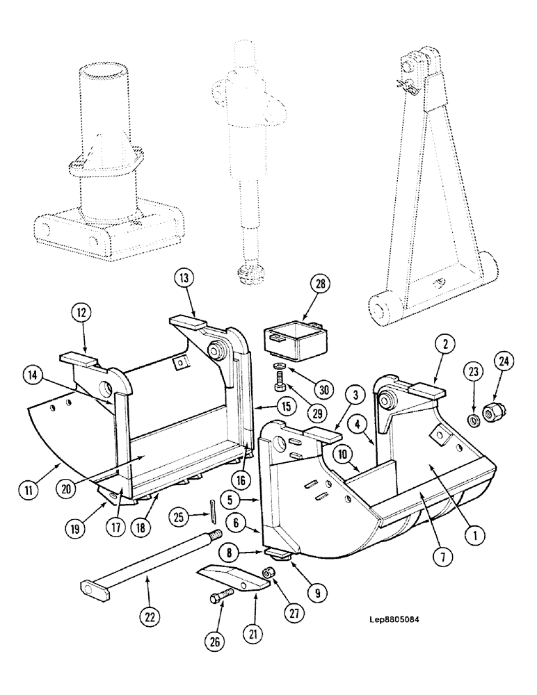 Схема запчастей Case 688C - (9G-52) - TRENCHING CLAMSHELLS (210L 0.65M) (05.1) - UPPERSTRUCTURE CHASSIS/ATTACHMENTS