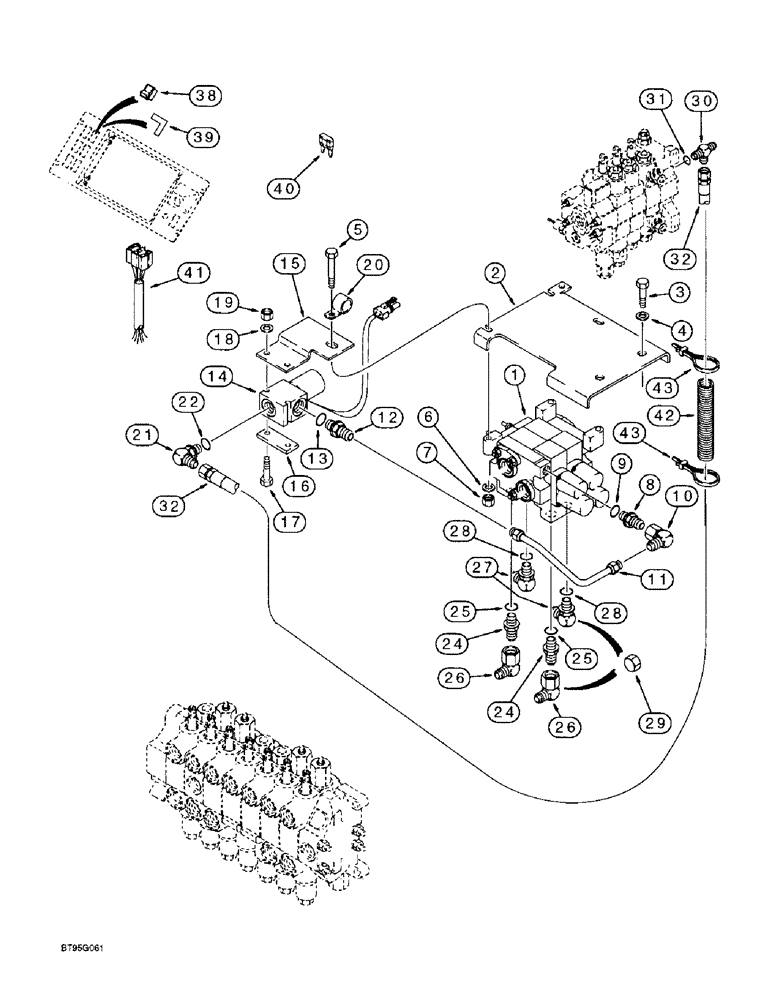 Схема запчастей Case 580L - (8-036) - BASIC AUXILLARY HYDRAULICS, MODELS WITH OR WITHOUT EXTENDABLE DIPPER, COMMON PARTS, P.I.N.JJG0221934 (08) - HYDRAULICS