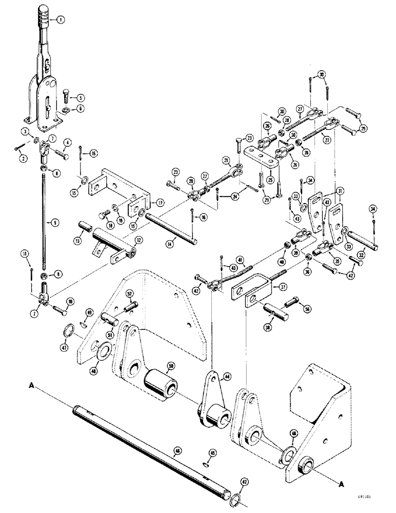 Схема запчастей Case 680CK - (100) - PARKING BRAKE AND LINKAGE (33) - BRAKES & CONTROLS