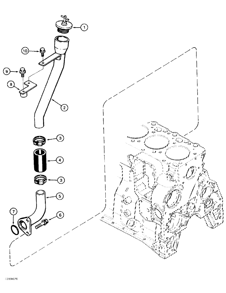 Схема запчастей Case 688BCK - (2-40) - OIL FILL, 688B CK (120301-) (01) - ENGINE