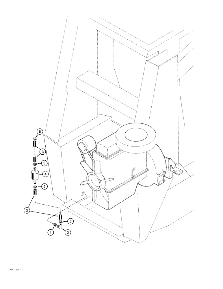 Схема запчастей Case 1825 - (3-04) - FUEL FILTER AND FUEL LINES TO ENGINE, GASOLINE MODELS (03) - FUEL SYSTEM