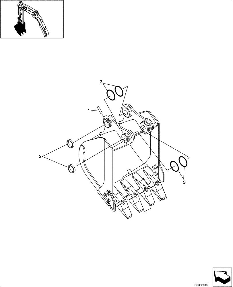 Схема запчастей Case CX36 - (09-54[00]) - BUCKET- MOUNTING (09) - CHASSIS/ATTACHMENTS