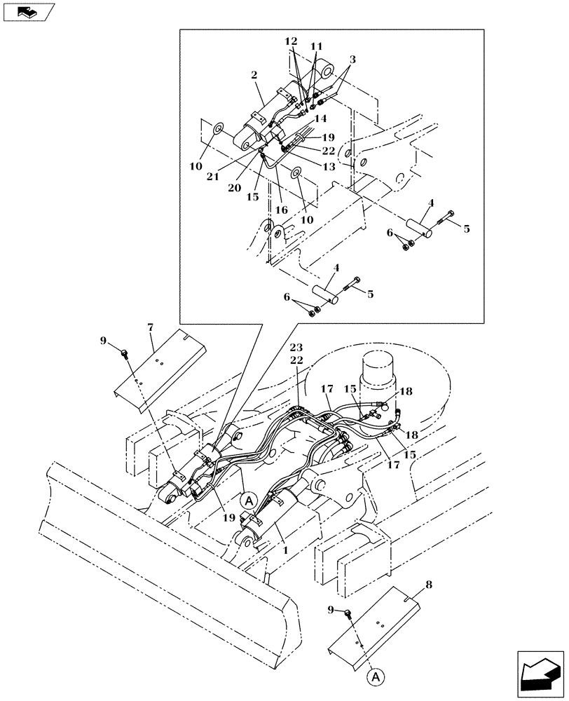 Схема запчастей Case CX235C SR - (35.310.06) - HYD. LINE - BLADE CYLINDER (HBCV) (35) - HYDRAULIC SYSTEMS