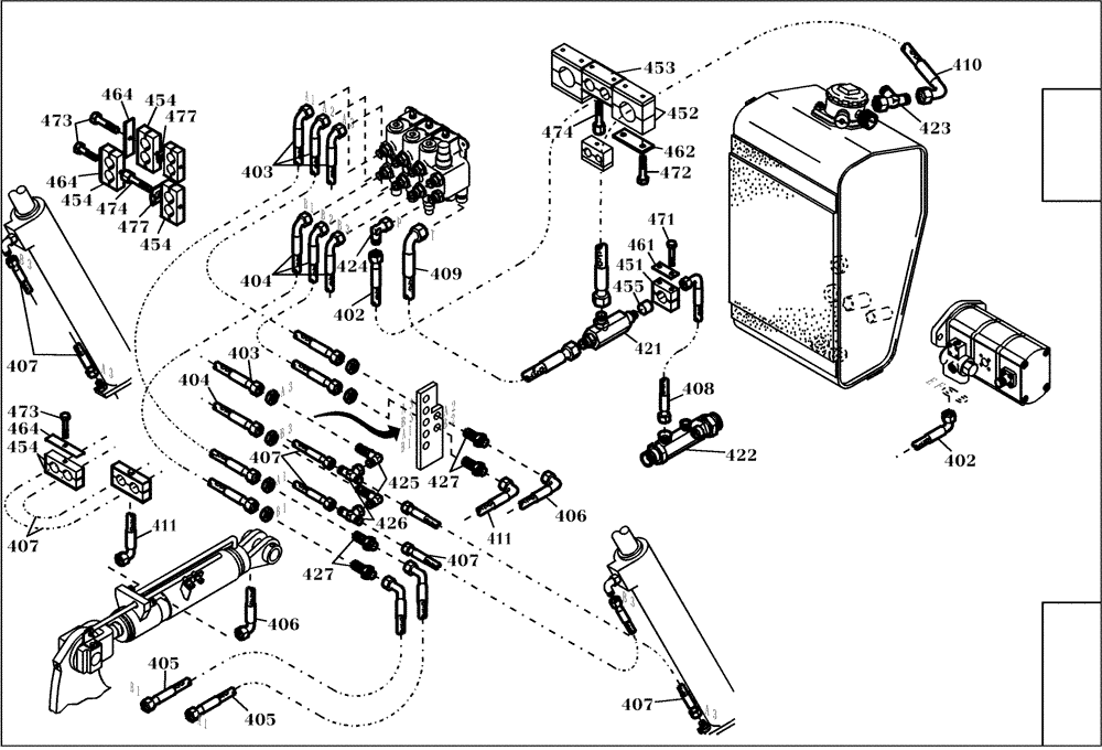 Схема запчастей Case 221D - (20.500[001]) - HYDRAULIC SYSTEM WORK (S/N 581101-UP) (35) - HYDRAULIC SYSTEMS