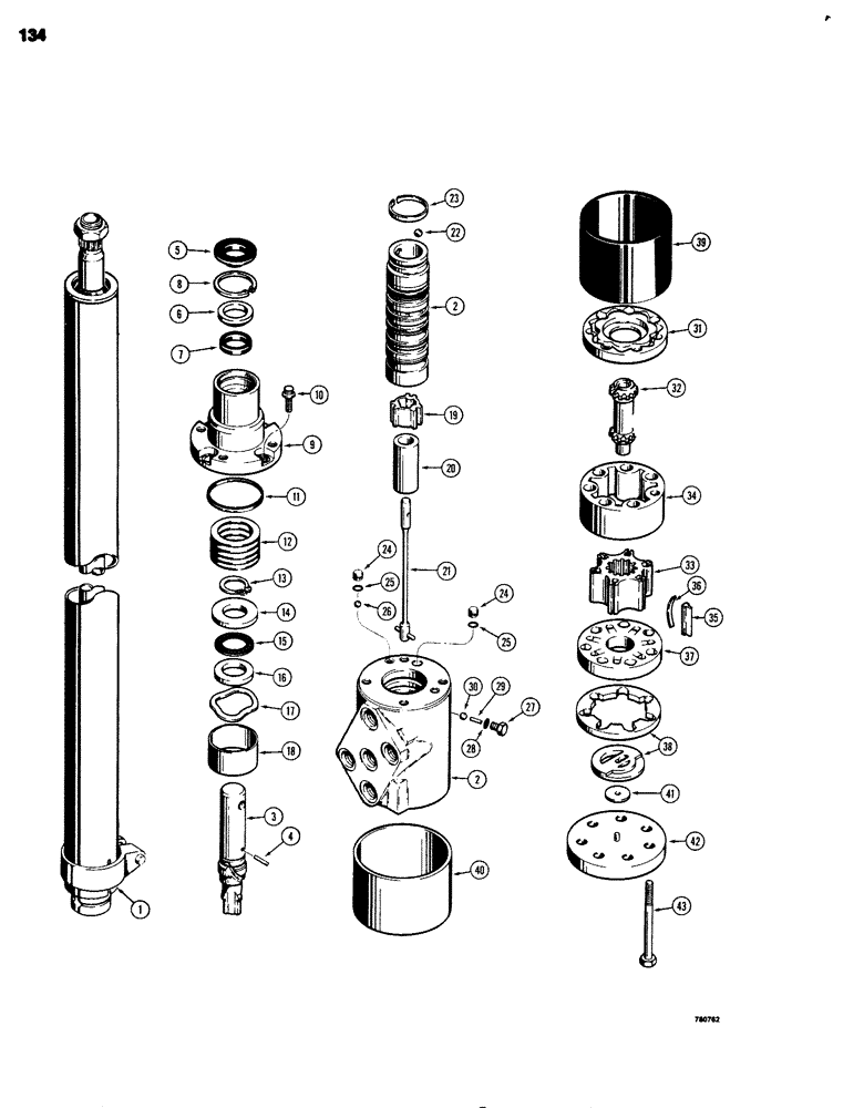 Схема запчастей Case 680G - (134) - STEERING VALVE (05) - STEERING